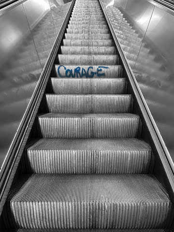 Escalator with courage